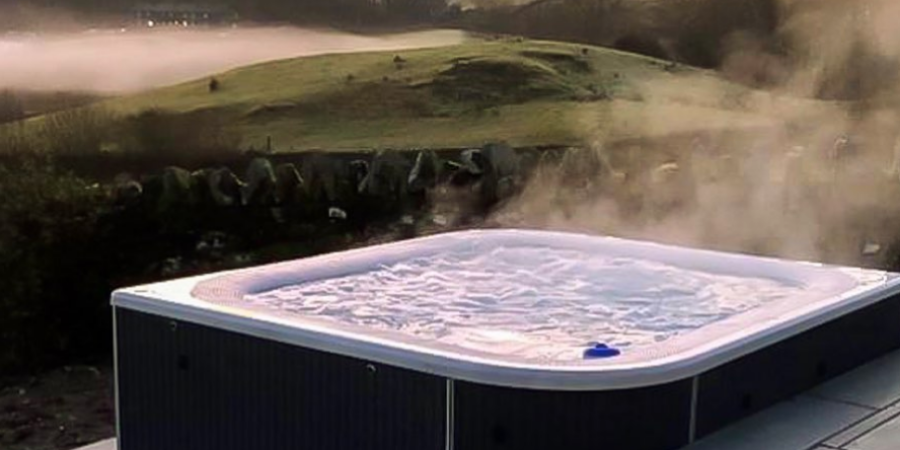 A hot tub in the UK countryside