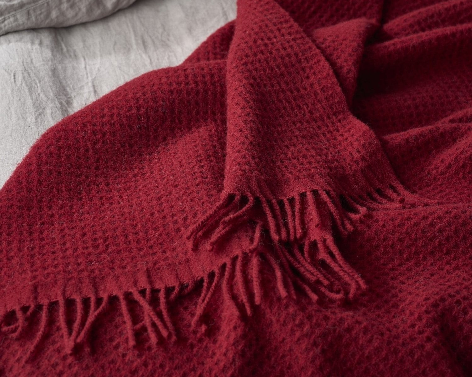Totterdown Waffle Blanket Air Balloon Red online at The British Blanket Company shop