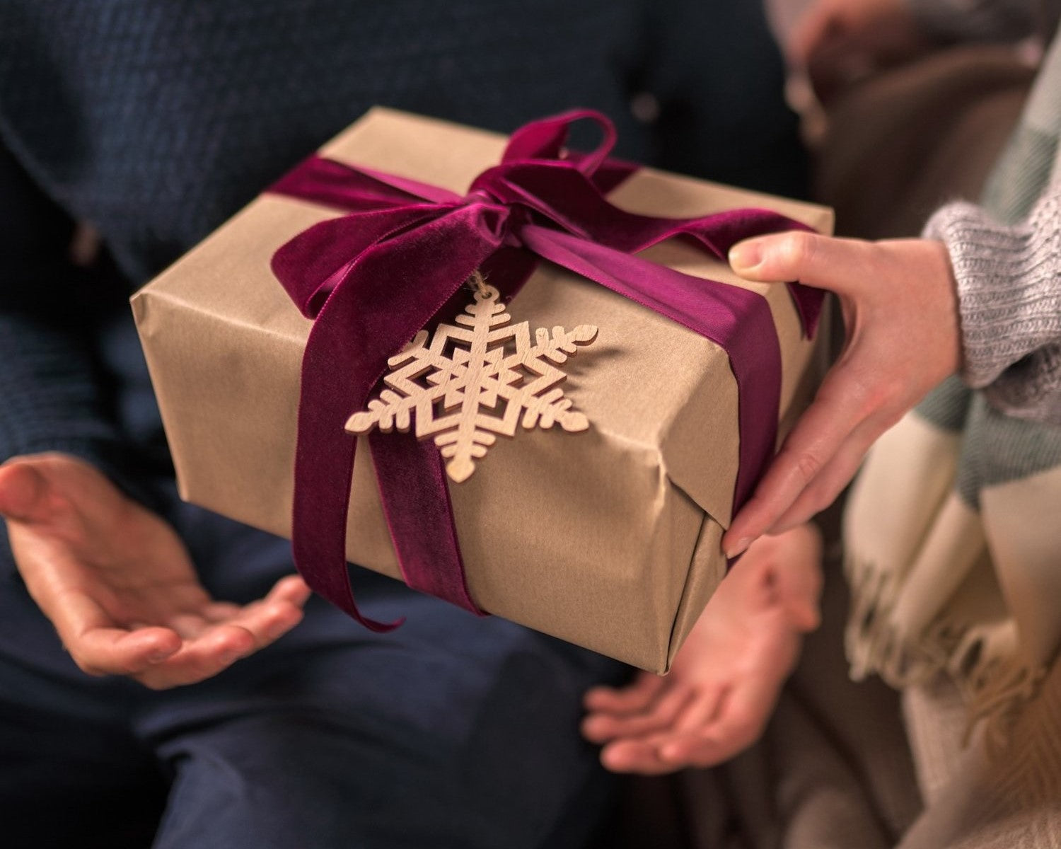 Gift wrapped in paper and bow