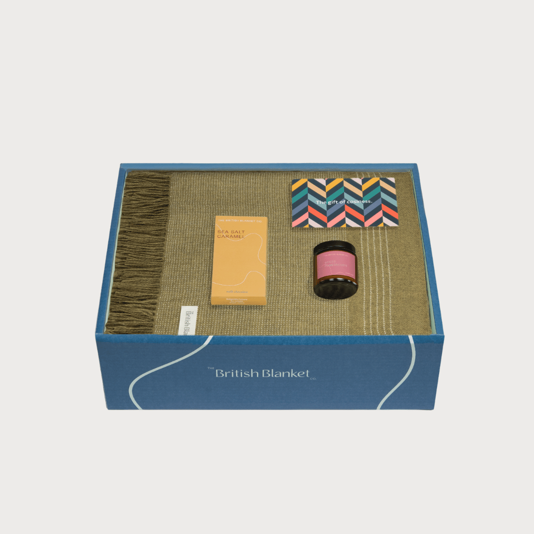 Alpaca Blanket Gift Box: Golden Moss