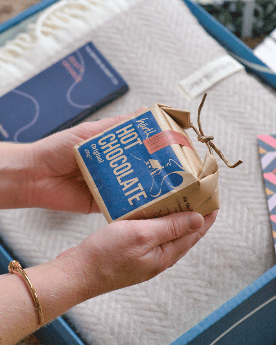Luxury Christmas Blanket Gift Box: Bath Stone