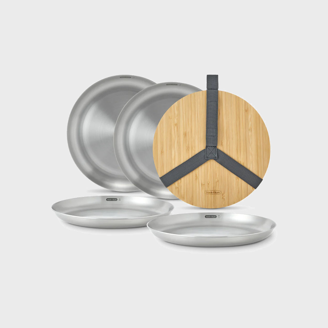 Set of stainless steel plates for outdoor living by Black & Blum