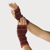 Cashmere Blend Fair Isle Wrist Warmers: Crimson