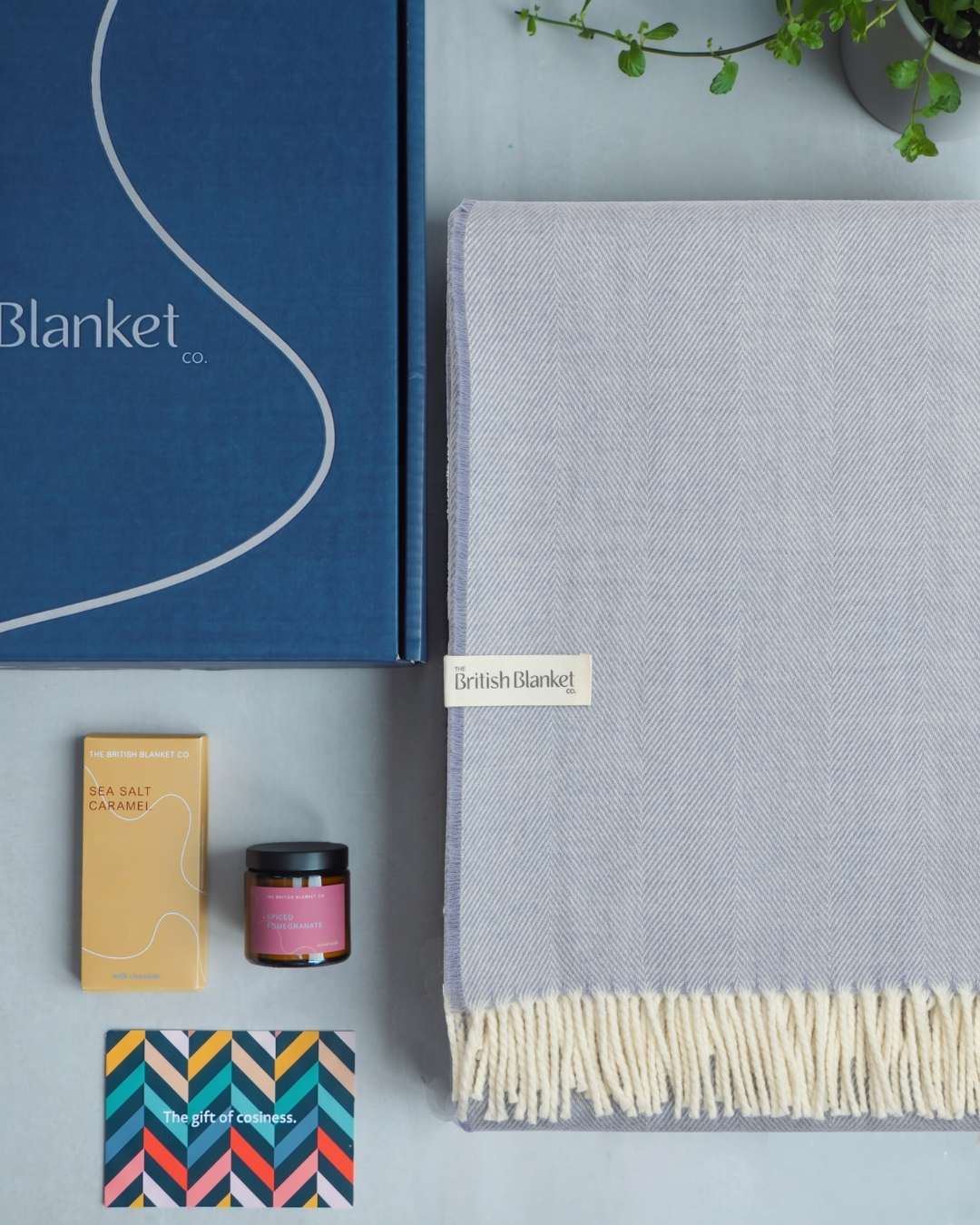 Merino Blanket Gift Box: Smoke Blue