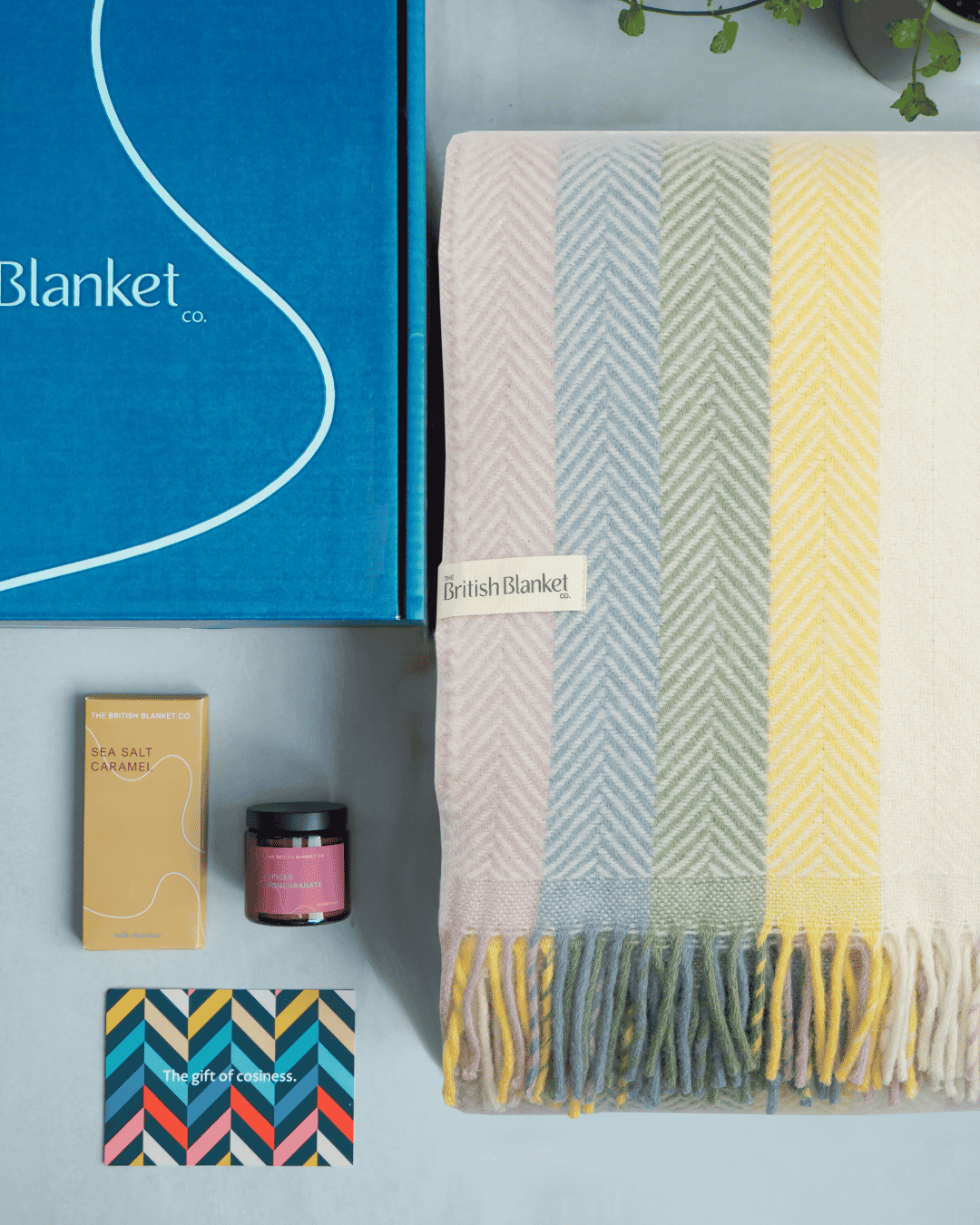 Rainbow Stripe Blanket Gift Box: Pastel