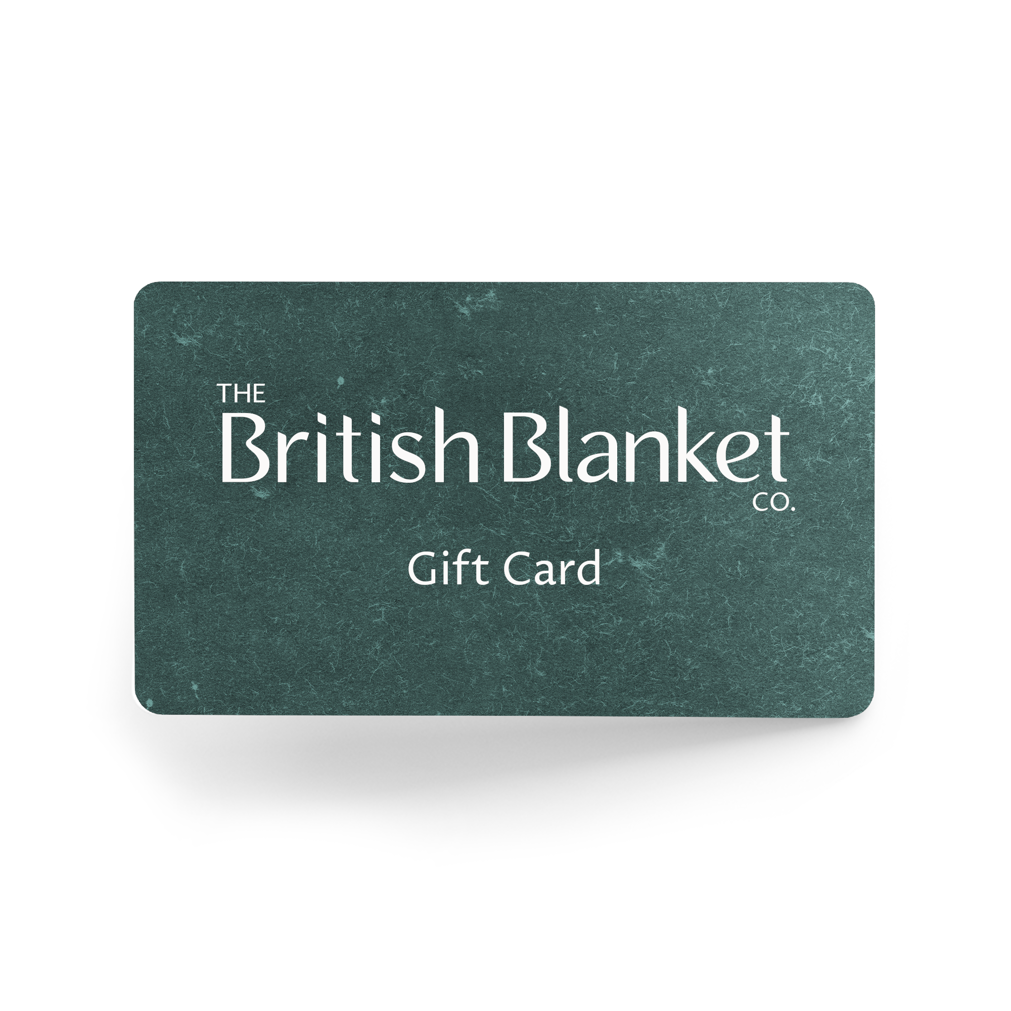 Digital Gift Card close-up, showcasing text and design. Ideal for gifting, allowing recipients to choose from British Blanket Company's wool products. Delivered electronically via email.