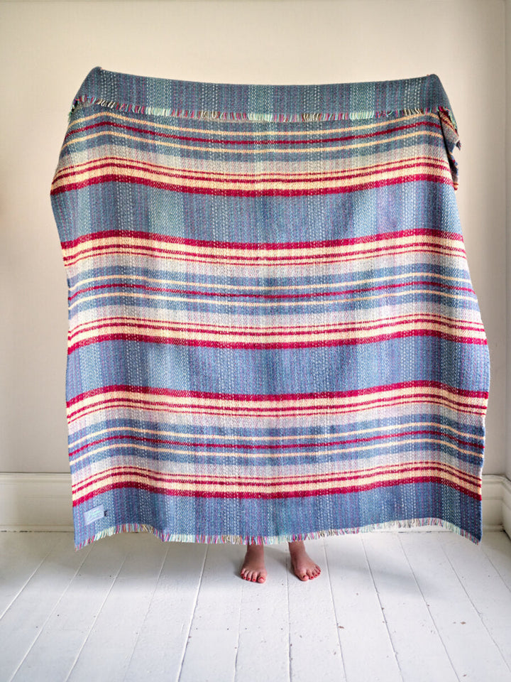 person holding Random recycled wool throw blanket - The British Blanket Company