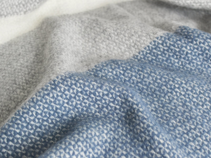 grey and blue wool blanket uk