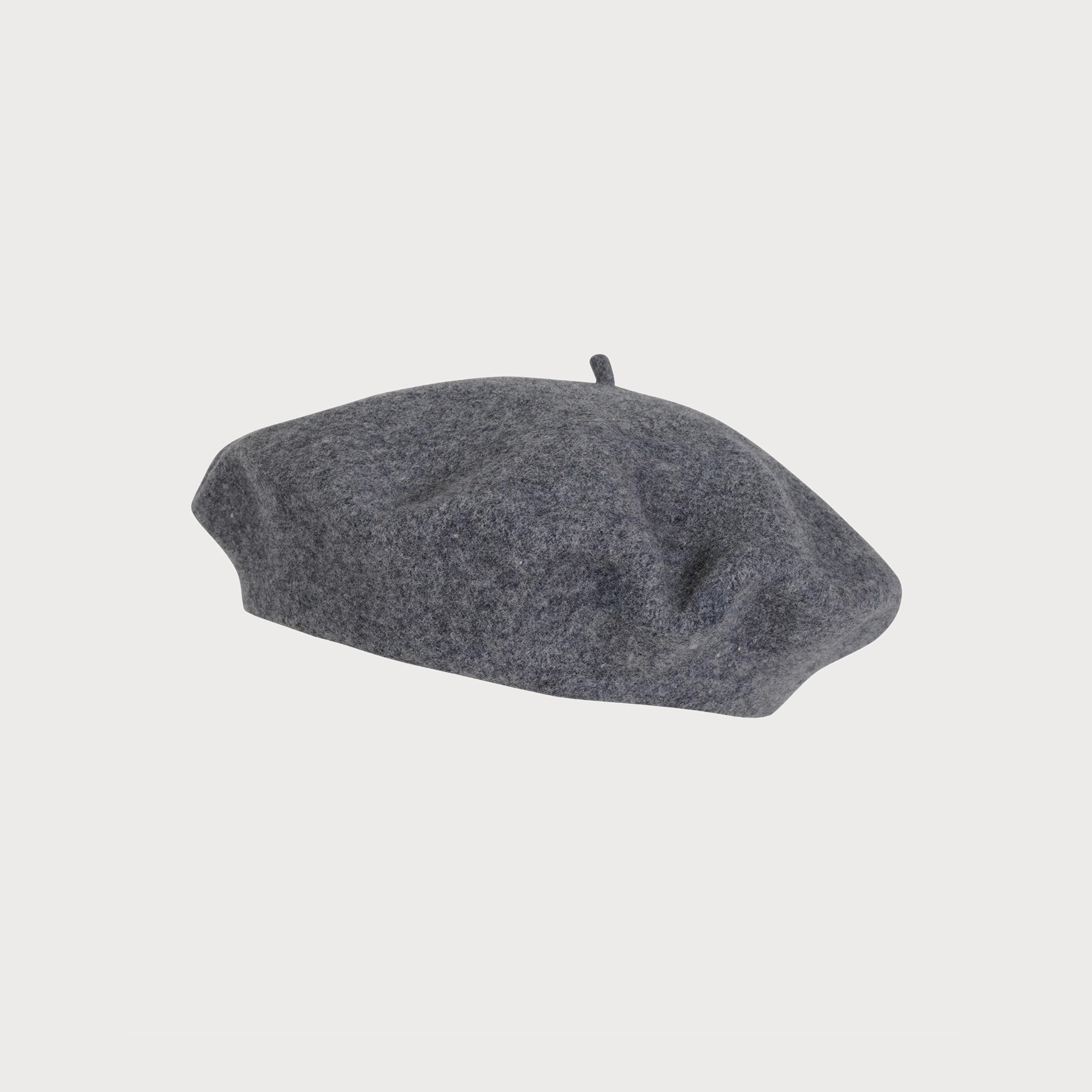 Wool Beret Hat: Light Grey, Woolmark-certified, expertly knitted and hand-felted, offering thicker breathable warmth, with a maximum circumference of 58cm.