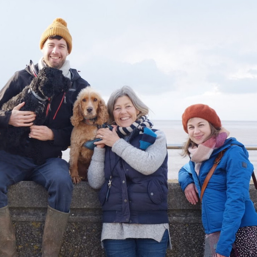 British Blanket Company Founders with their mum on a coastal walk