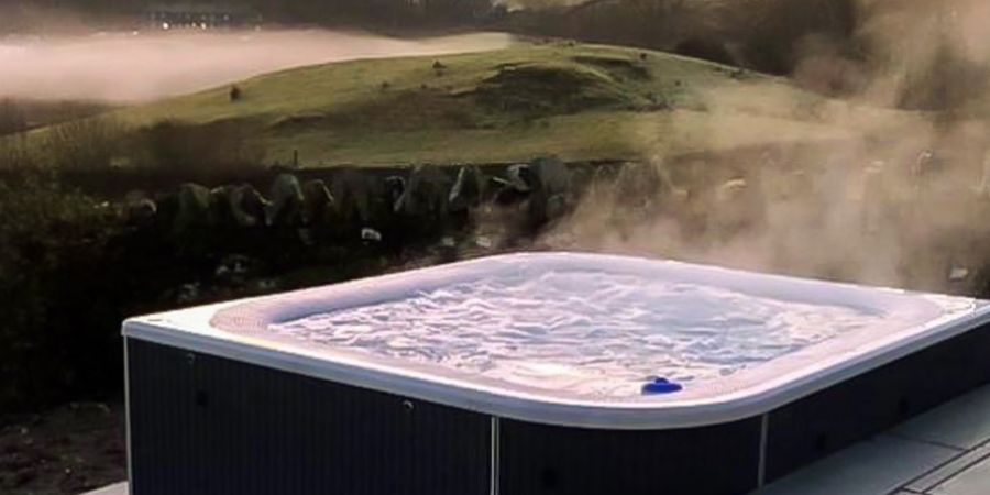 A hot tub in the UK countryside 
