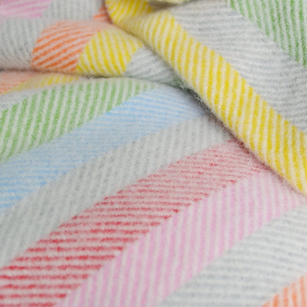 rainbow stripe throw The British Blanket Company