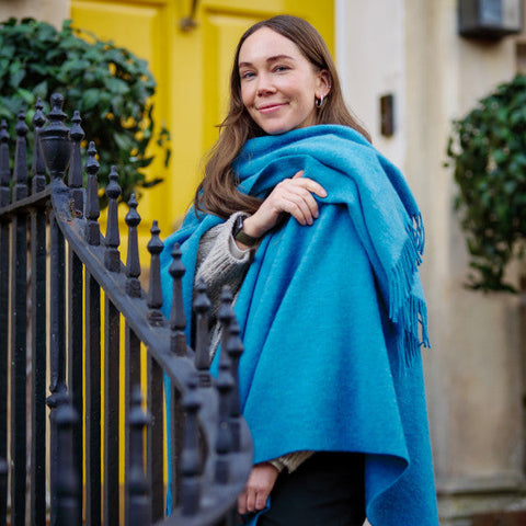 Merino wool wearable blanket wraps and shawls collection by The British Blanket Company online shop