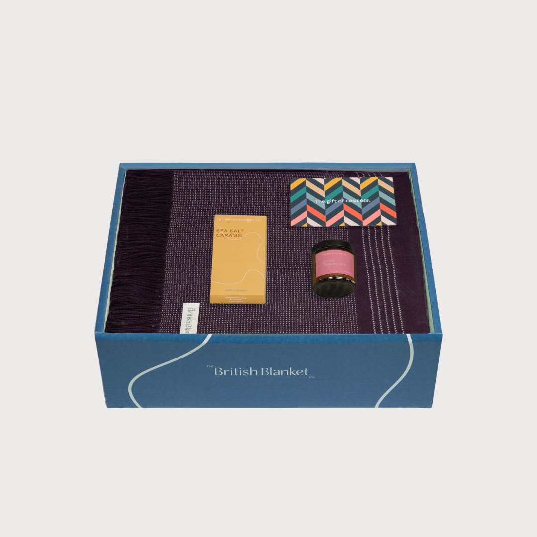 Alpaca Blanket Gift Box: Berry Purple