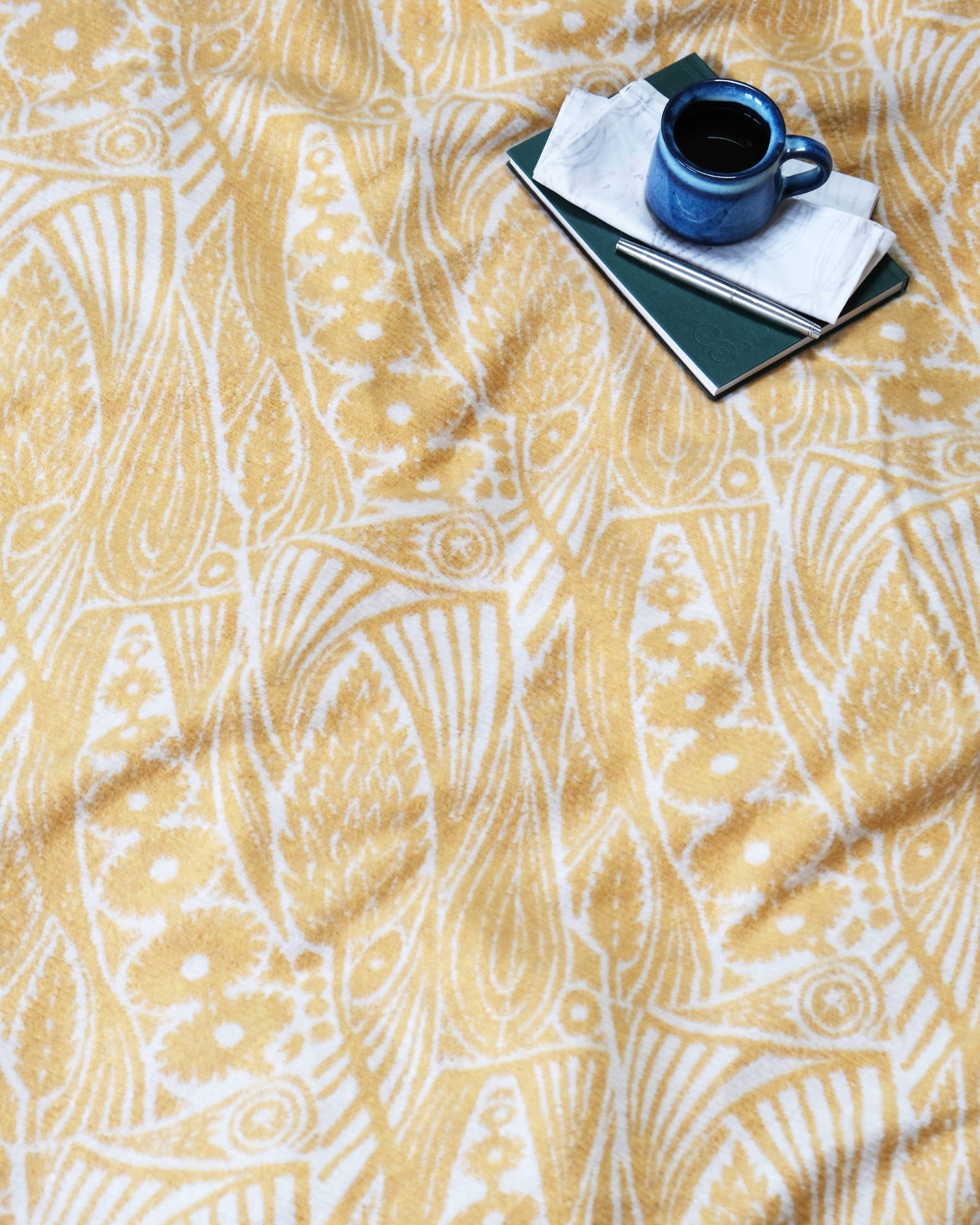 Angie Lewin Blanket: Meadow Grass in Yellow