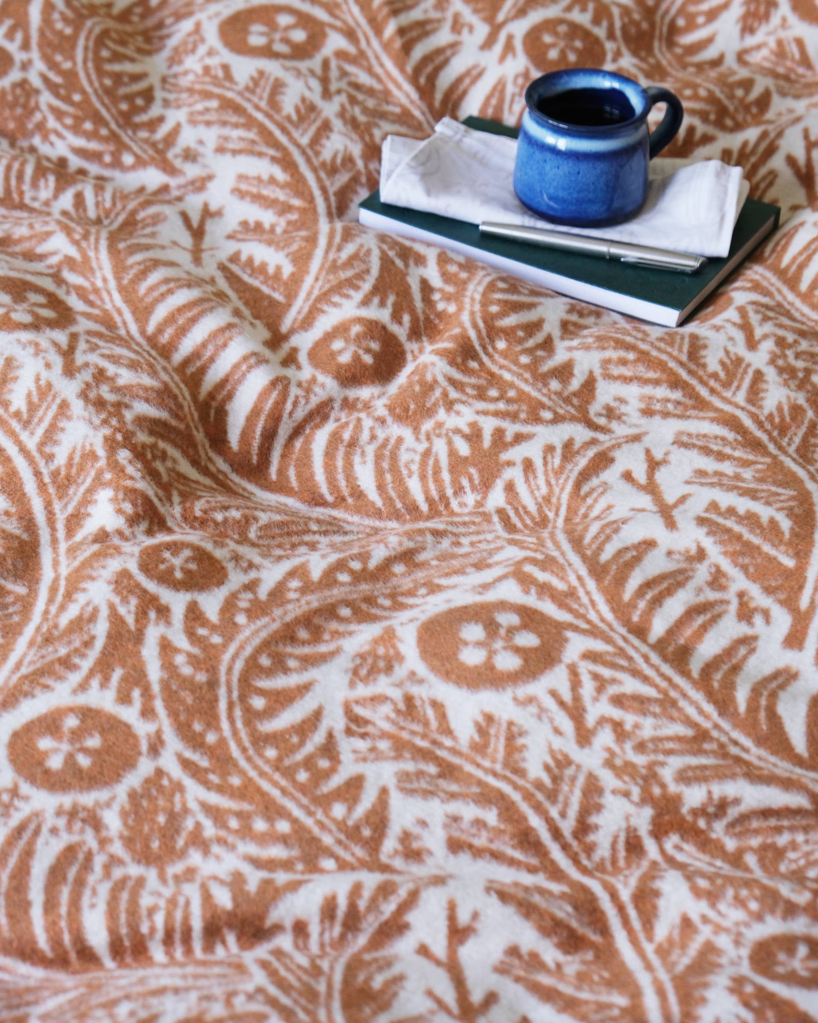 Angie Lewin Blanket: Forest Floor in Rust