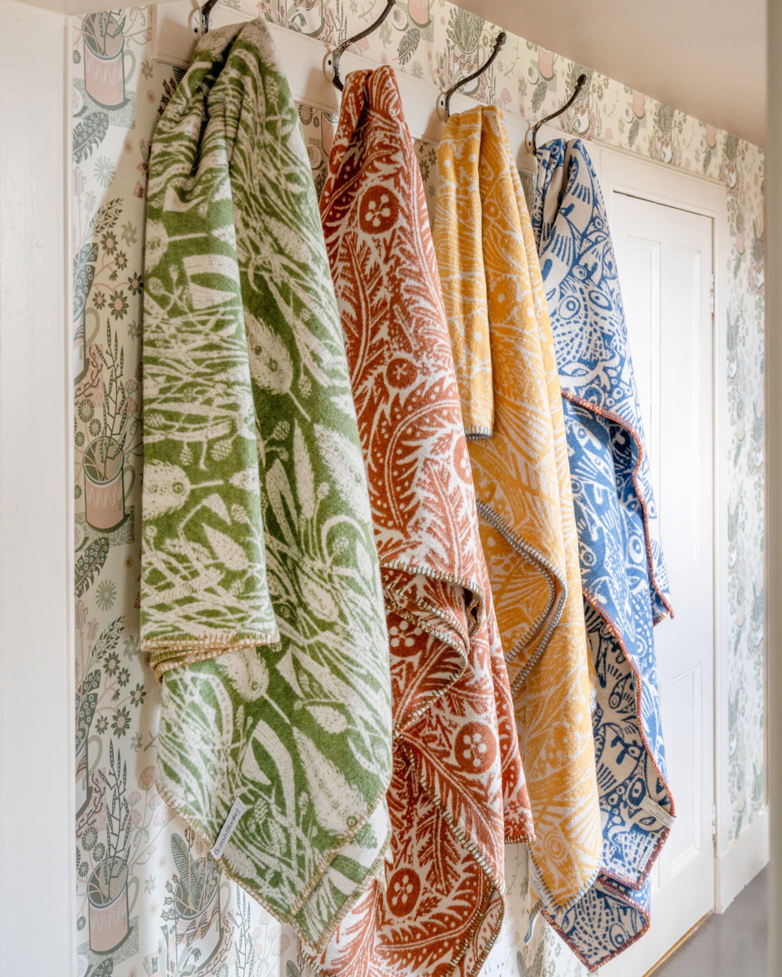 Angie Lewin Blanket: Field's Edge in Green