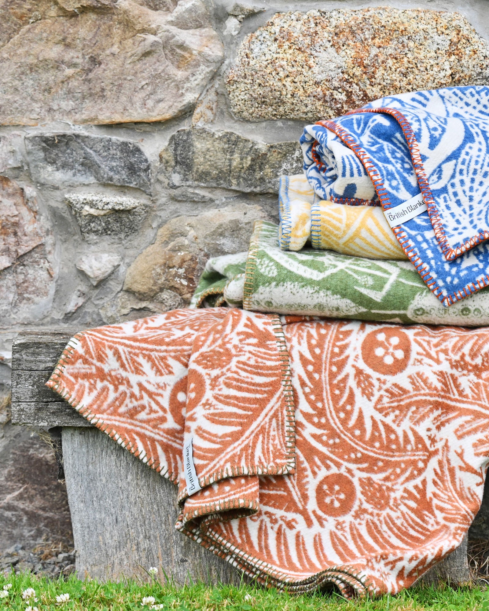 Angie Lewin Blanket: Forest Floor in Rust