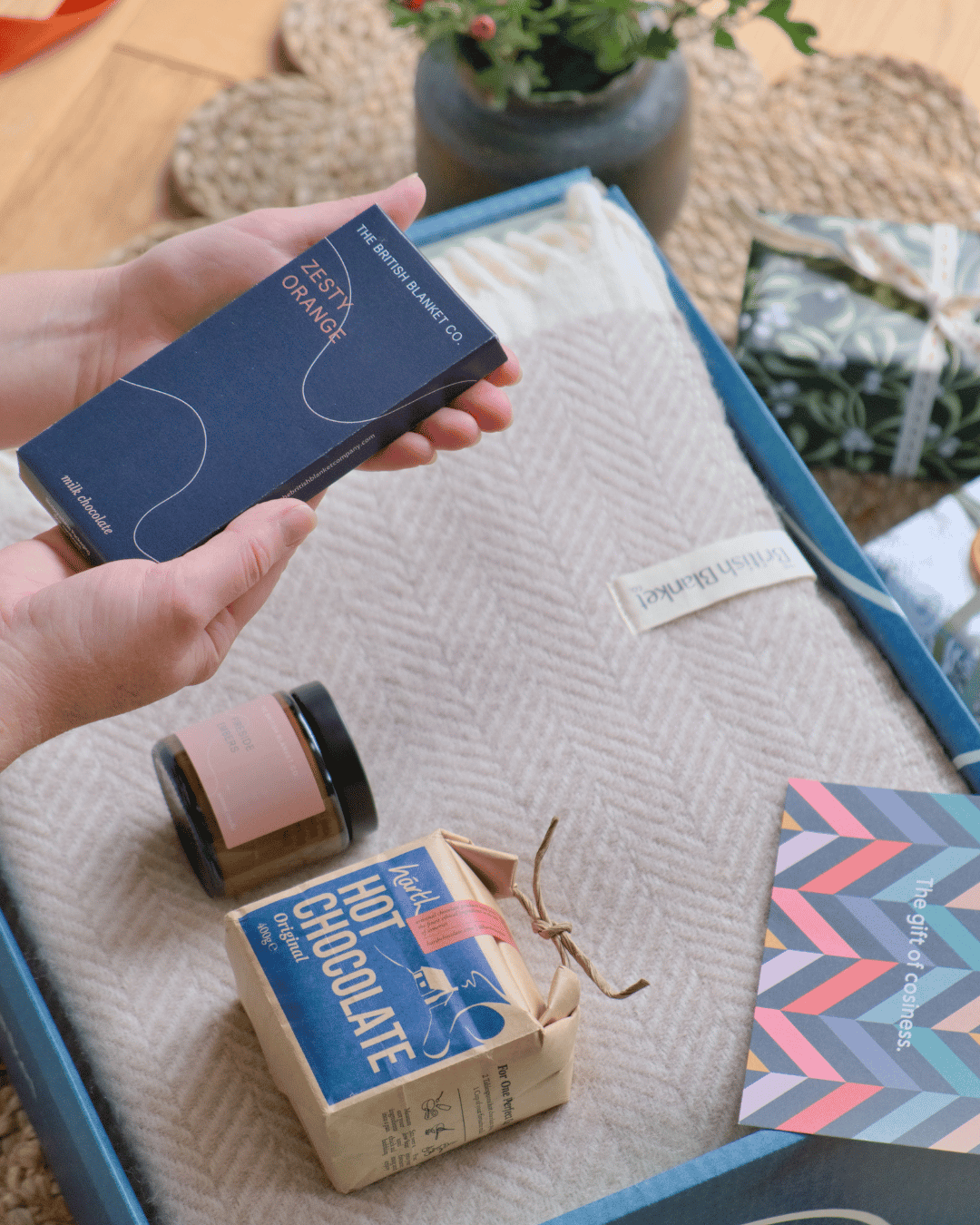 Luxury Christmas Blanket Gift Box: Bath Stone