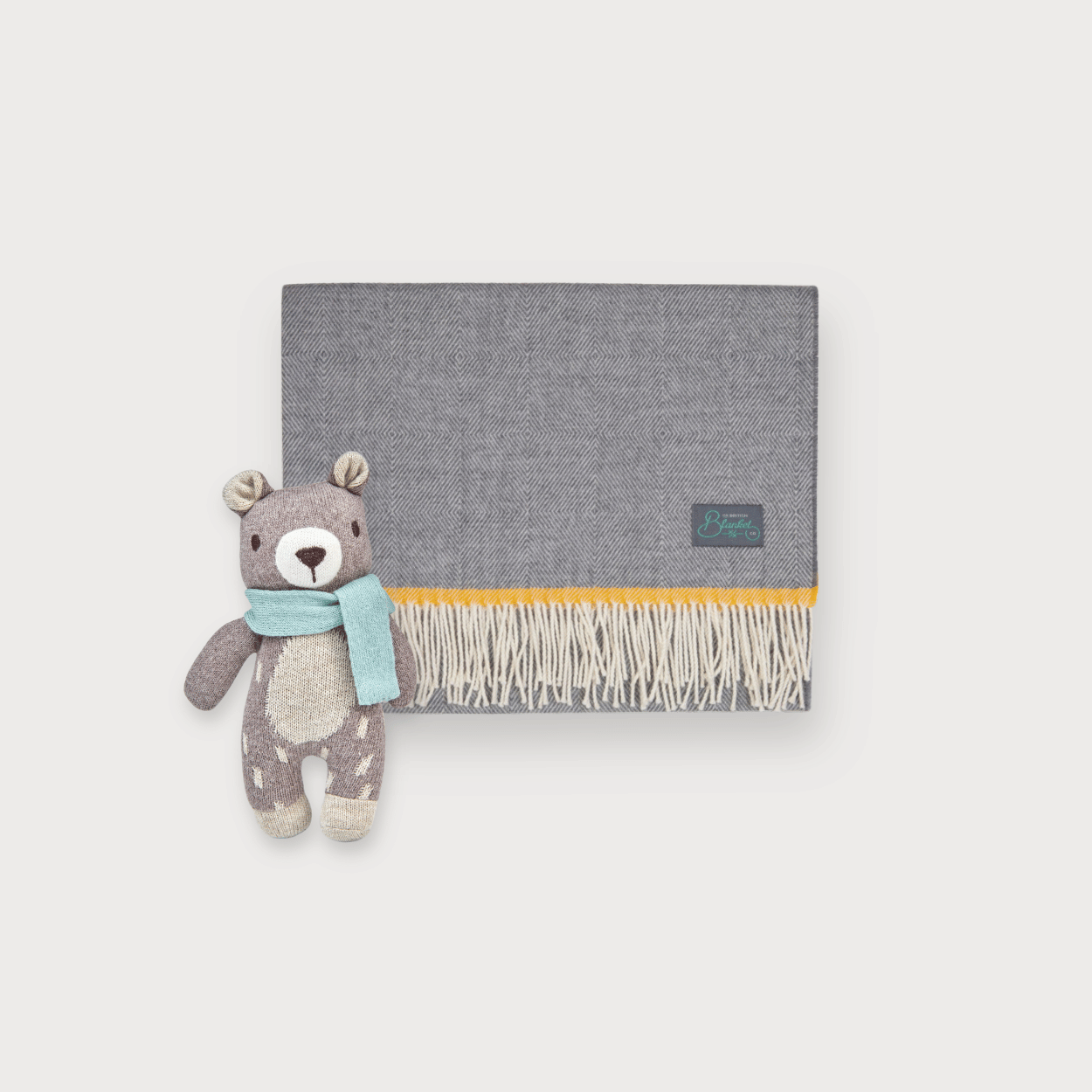 Merino Lambswool Baby Blanket Gift Bundle: Bumblebee