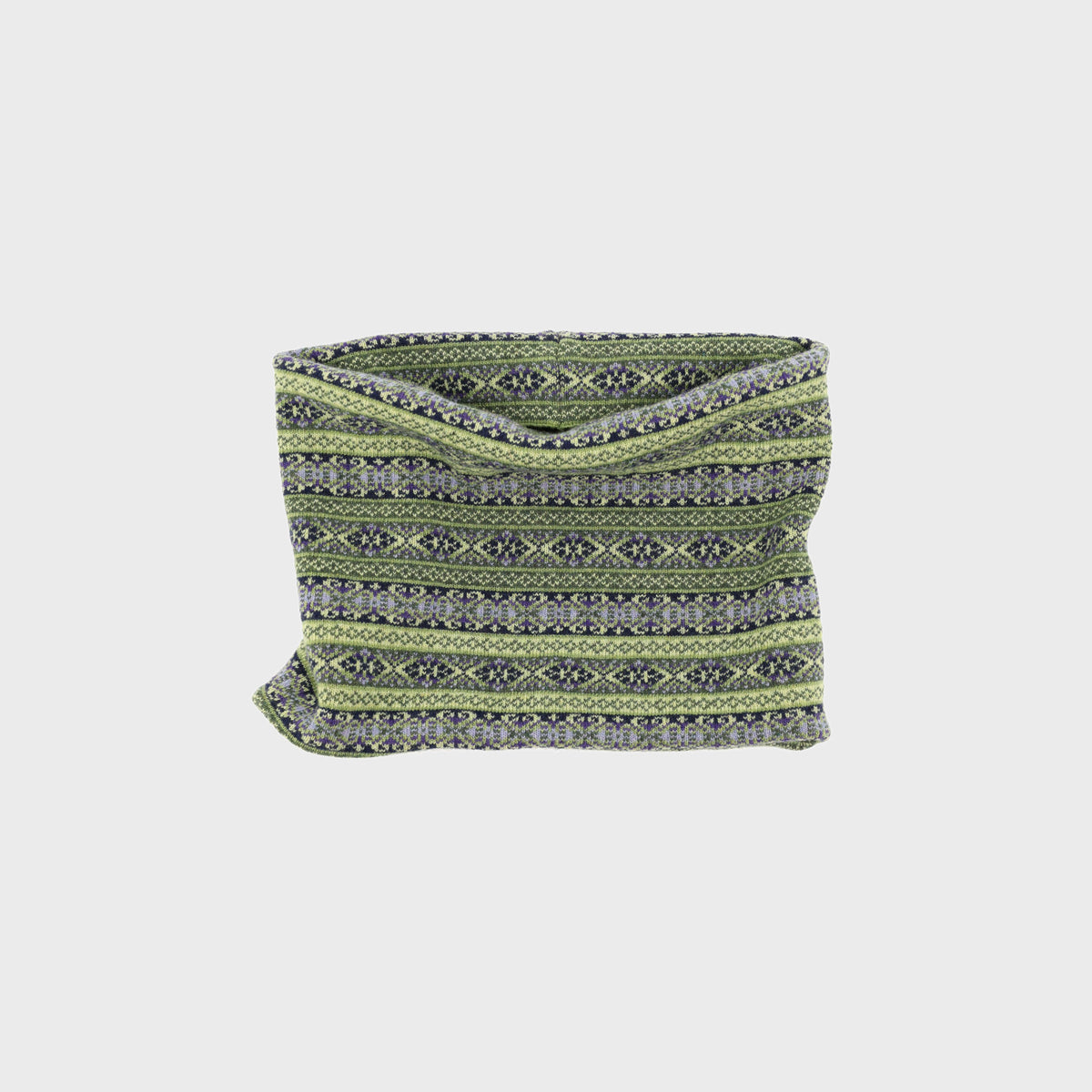 Cashmere Blend Fair Isle Snood Scarf: Forest