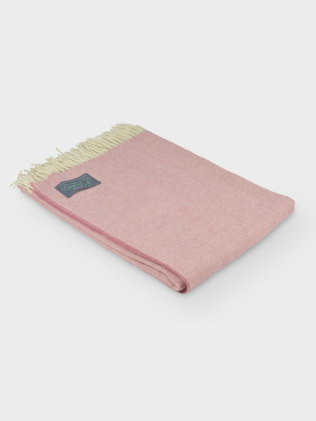 Blush Pink Supersoft Merino Herringbone Blanket