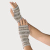 Cashmere Blend Fair Isle Wrist Warmers: Mist