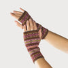 Cashmere Blend Fair Isle Wrist Warmers: Berry