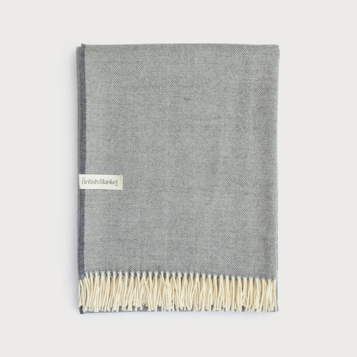 Uniform Grey Merino Herringbone Throw – The British Blanket Company