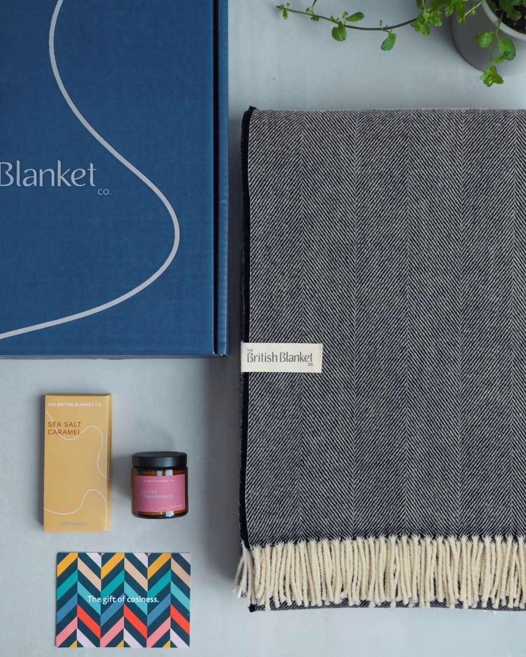 Merino Blanket Gift Box: Navy Blue
