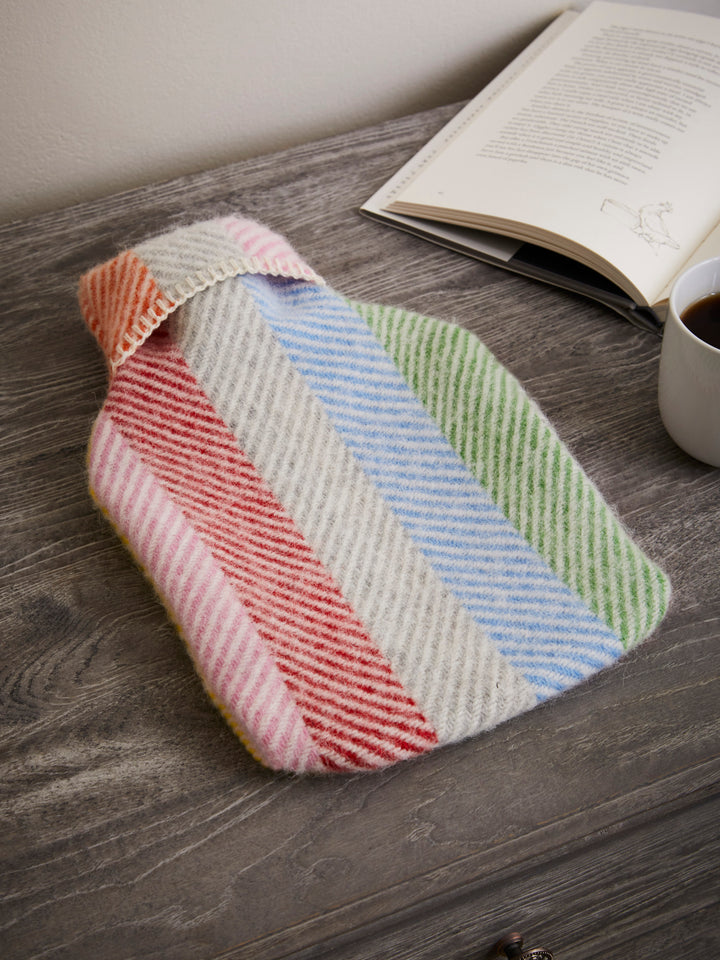 wool hot water bottle rainbow by The British Blanket Company