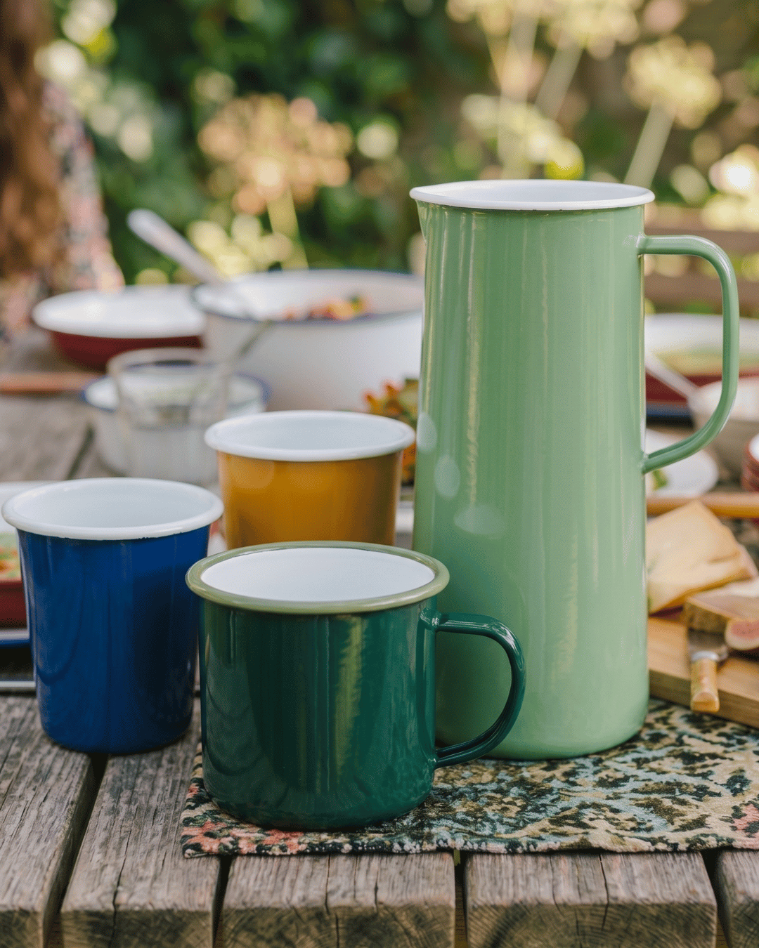 Enamel Pitcher: Chive Green