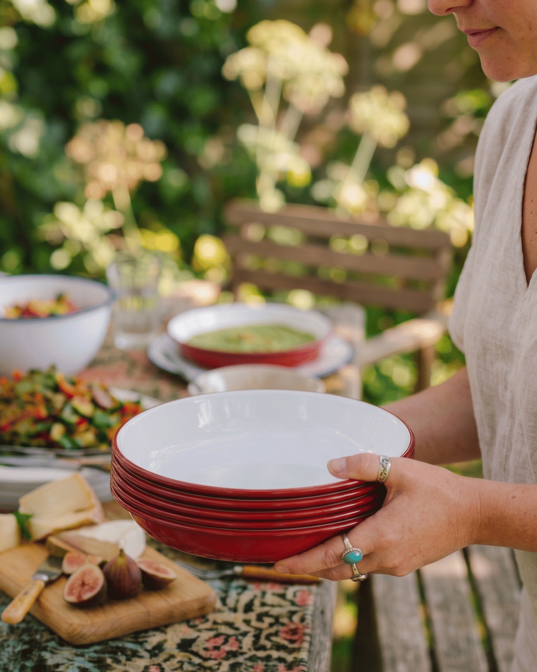 Enamel Deep Plates Set of 4: Pillarbox Red