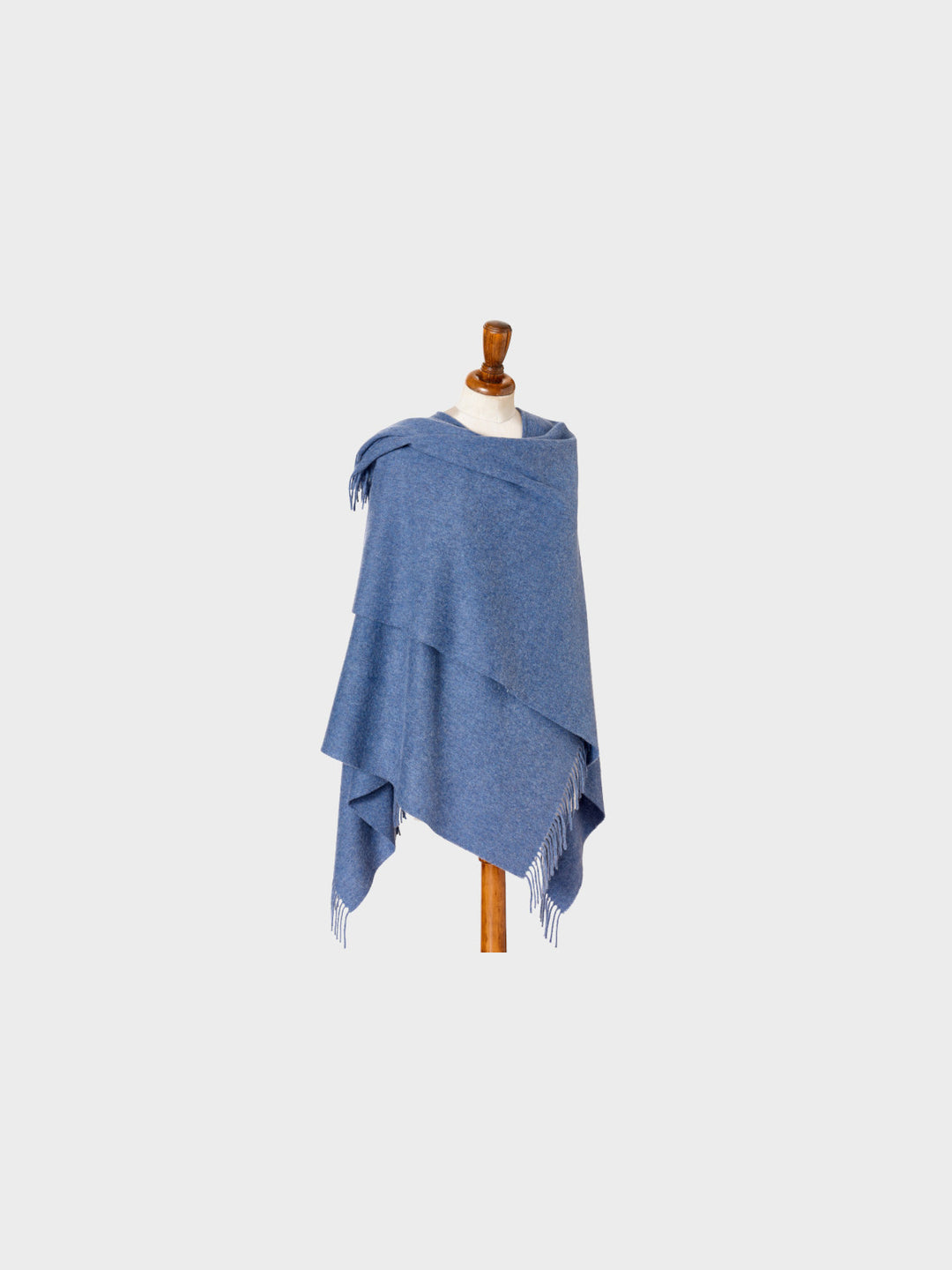 blue wearable blanket wrap shawl made from soft merino lambswool by The British Blanket Company