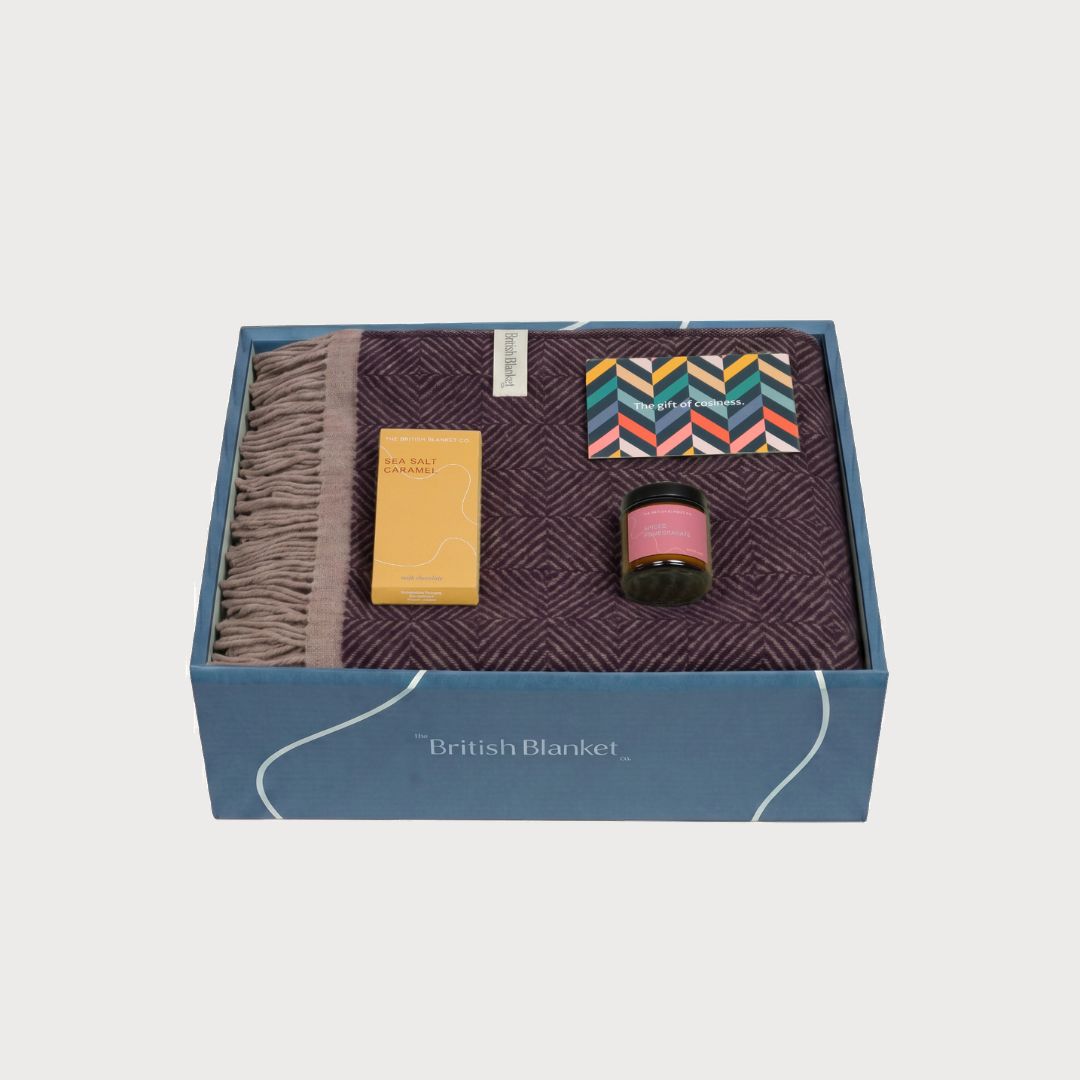 Wildweave Blanket Gift Box: Blackberry & Heather
