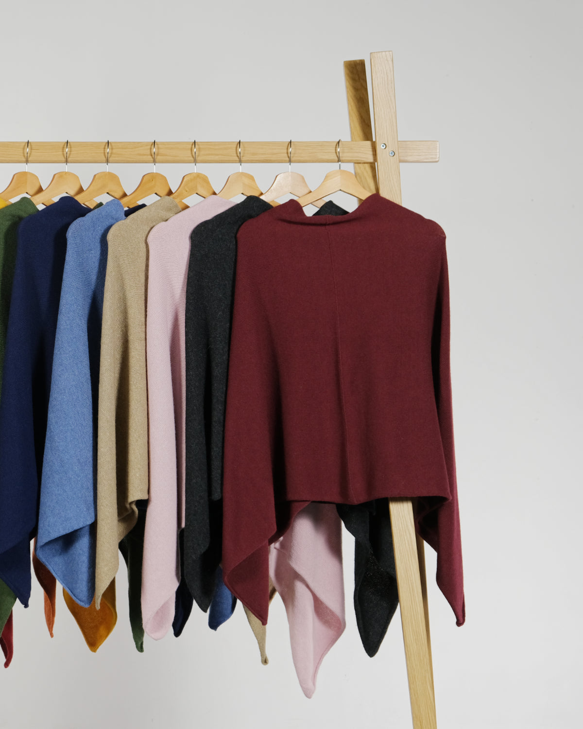 Cashmere Blend Poncho: Berry
