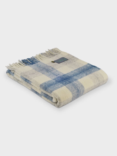 Blue Meadow Check throw - The British Blanket Company