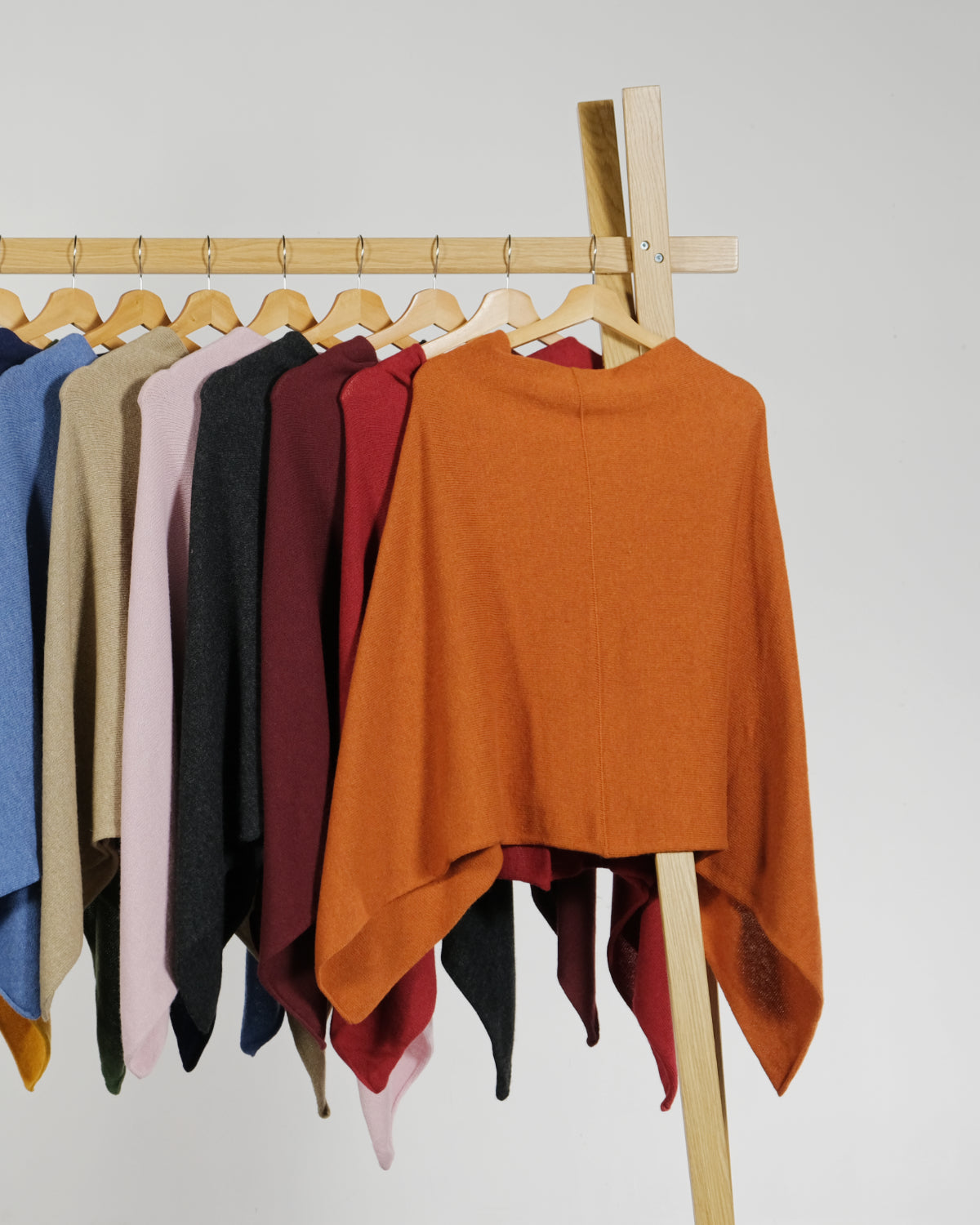 Cashmere Blend Poncho: Brick