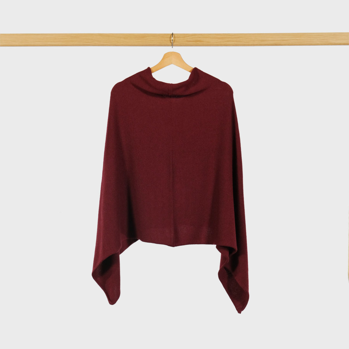 Cashmere Blend Poncho: Berry
