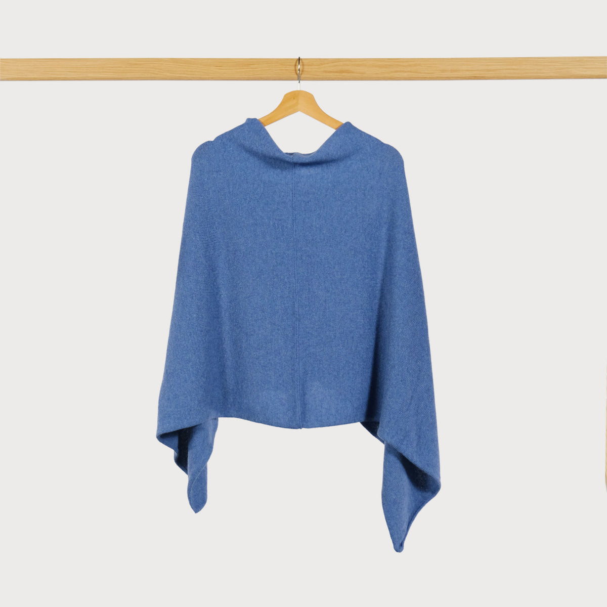 Cashmere Blend Poncho: Denim