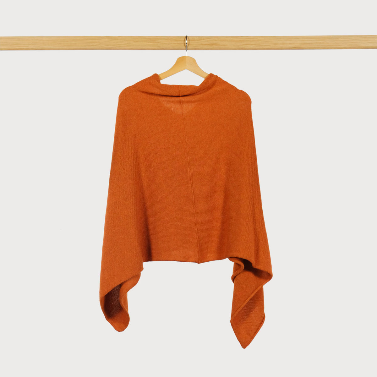 Cashmere Blend Poncho: Brick