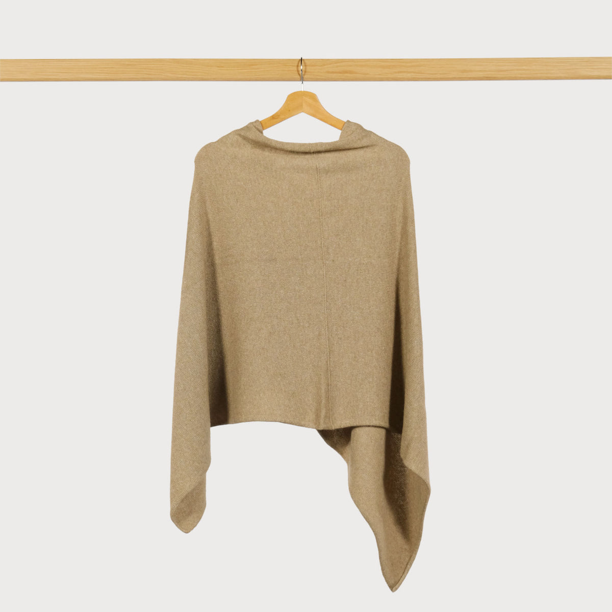 Cashmere Blend Poncho: Truffle