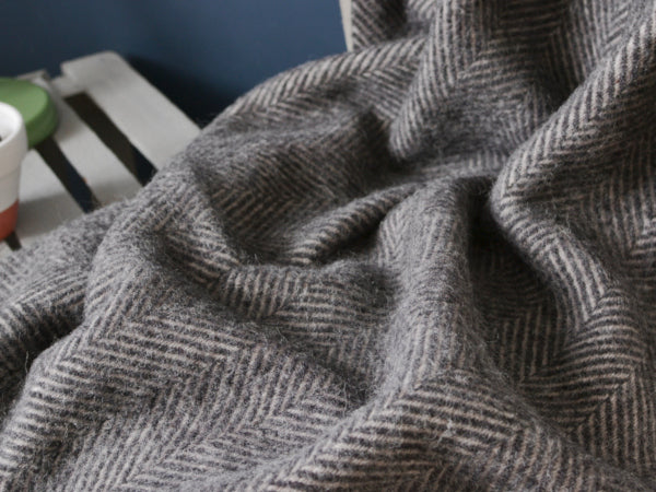 extra large grey wool blanket