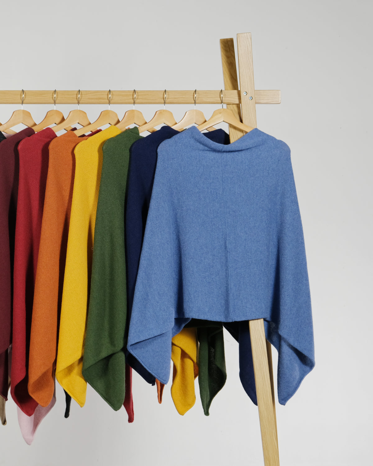 Cashmere Blend Poncho: Denim