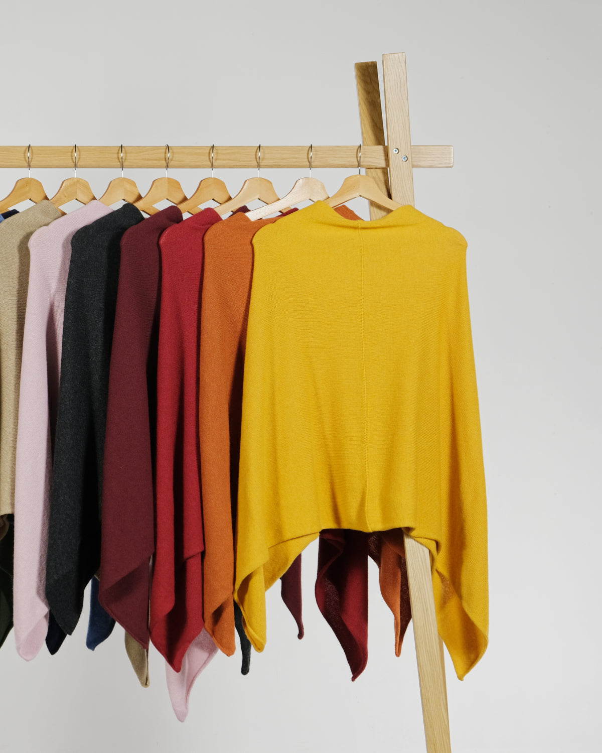 Cashmere Blend Poncho: Mustard