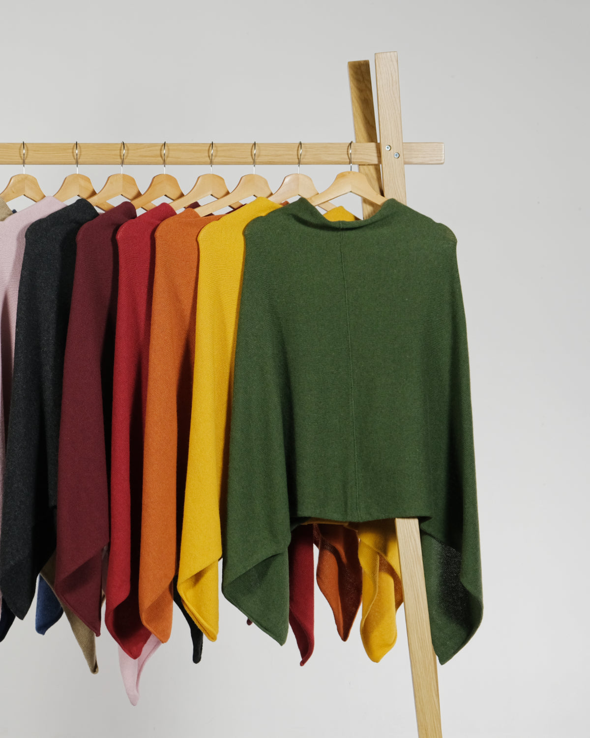 Cashmere Blend Poncho: Olive