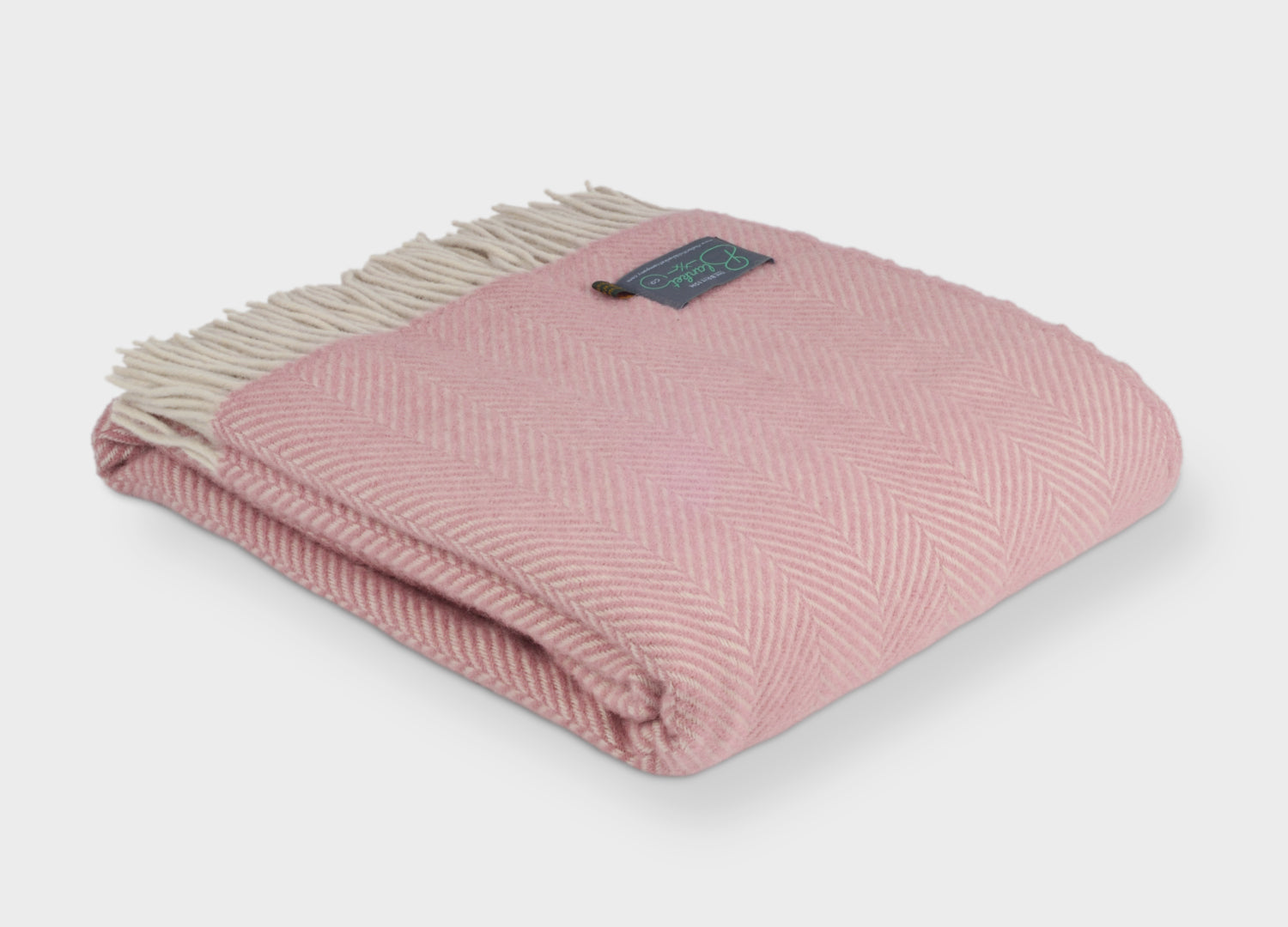 dusky pink herringbone blanket