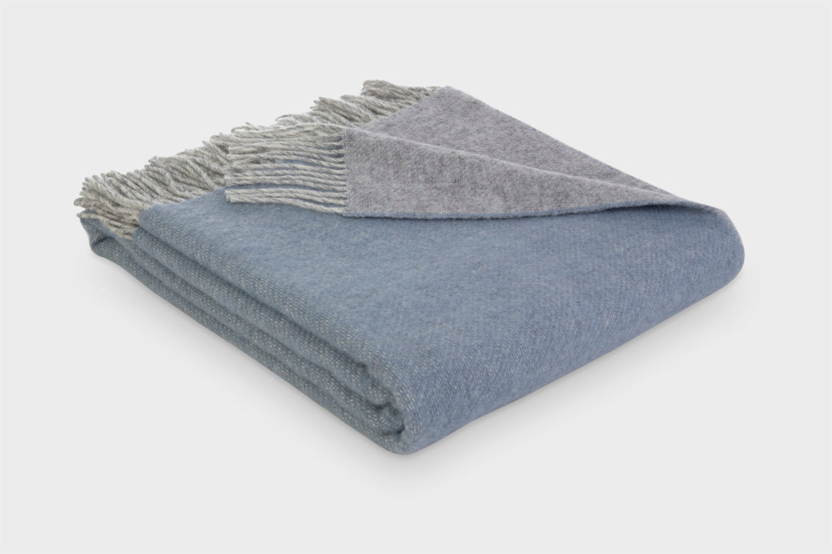 Blue and Grey Reversible Throw