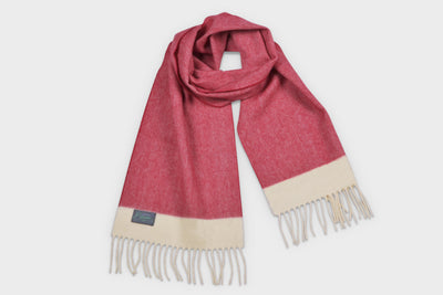 Red herringbone lambswool scarf by The British Blanket Company