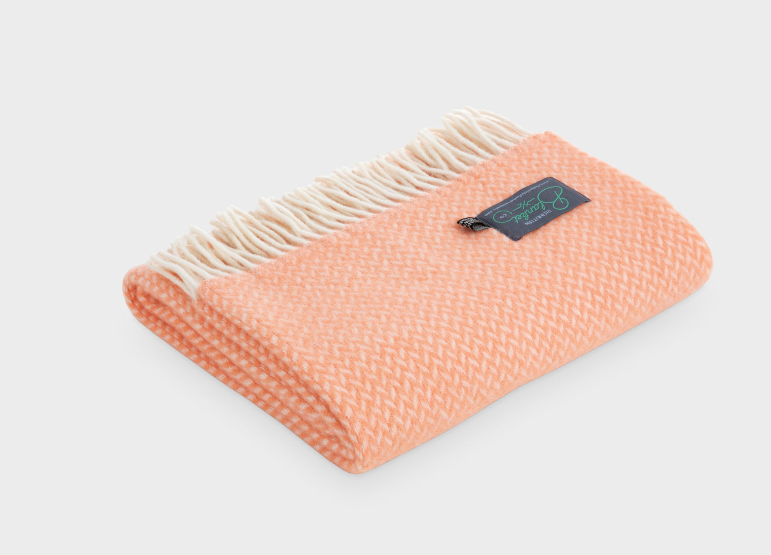 Coral Signature Herringbone Small Blanket The British Blanket Company